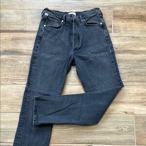 Citizens Of Humanity Black Straight Leg High Rise Jeans Classic Fit